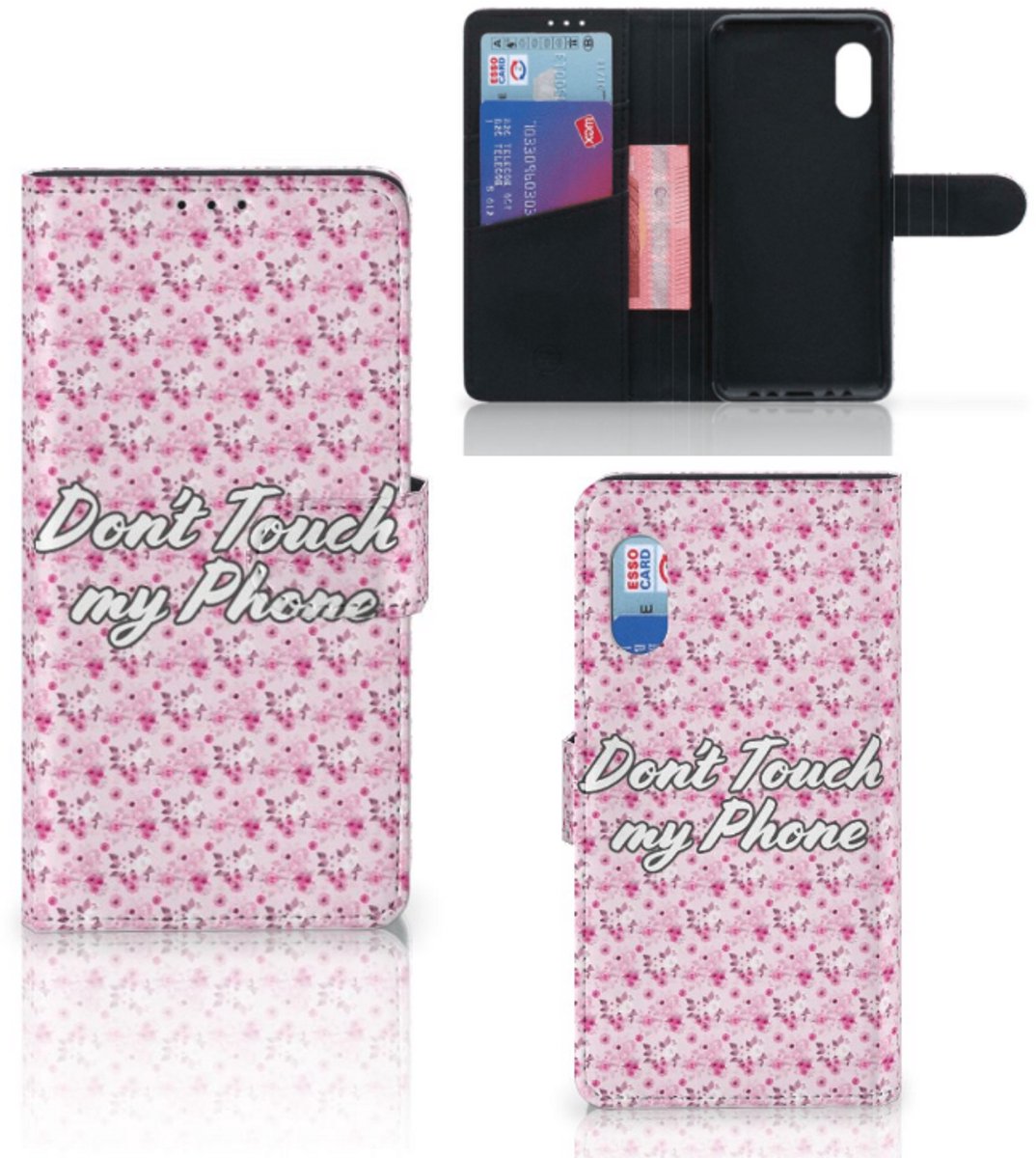 Samsung Xcover Pro Portemonnee Hoesje Flowers Pink DTMP