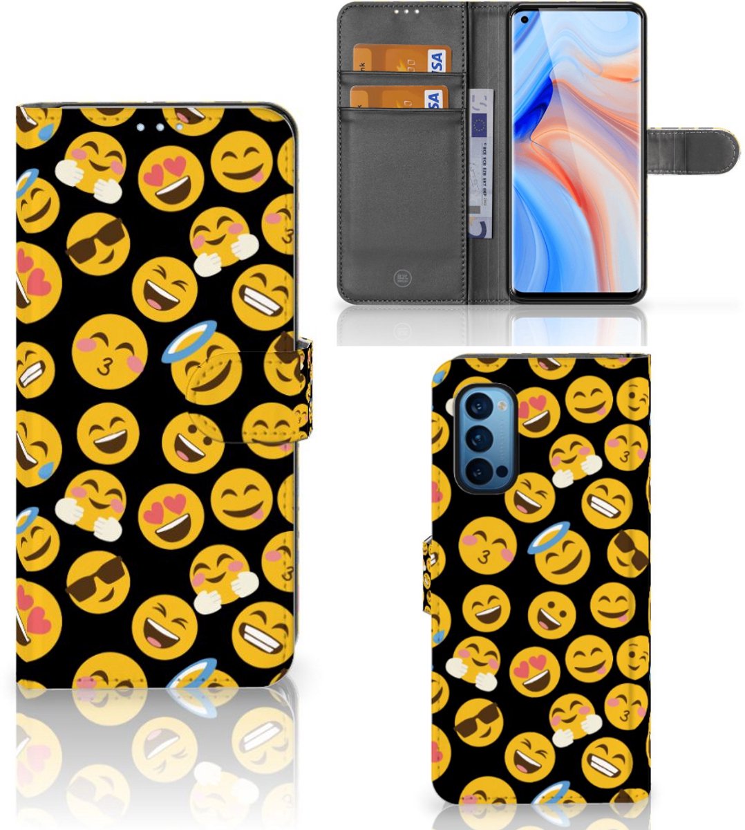 Book Case voor OPPO Reno 4 Pro 5G Telefoon Hoesje Emoji