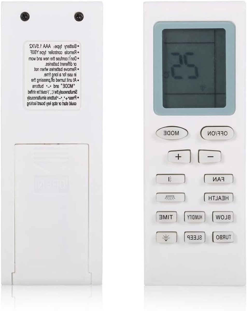 Vervangende Afstandsbediening voor Airconditioning - Compatibel met Diverse Modellen en Merken, Inclusief YB1FA, YB1F2, YBOF en Meer