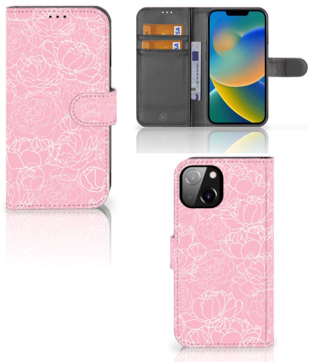 Apple iPhone 14 Hoesje White Flowers