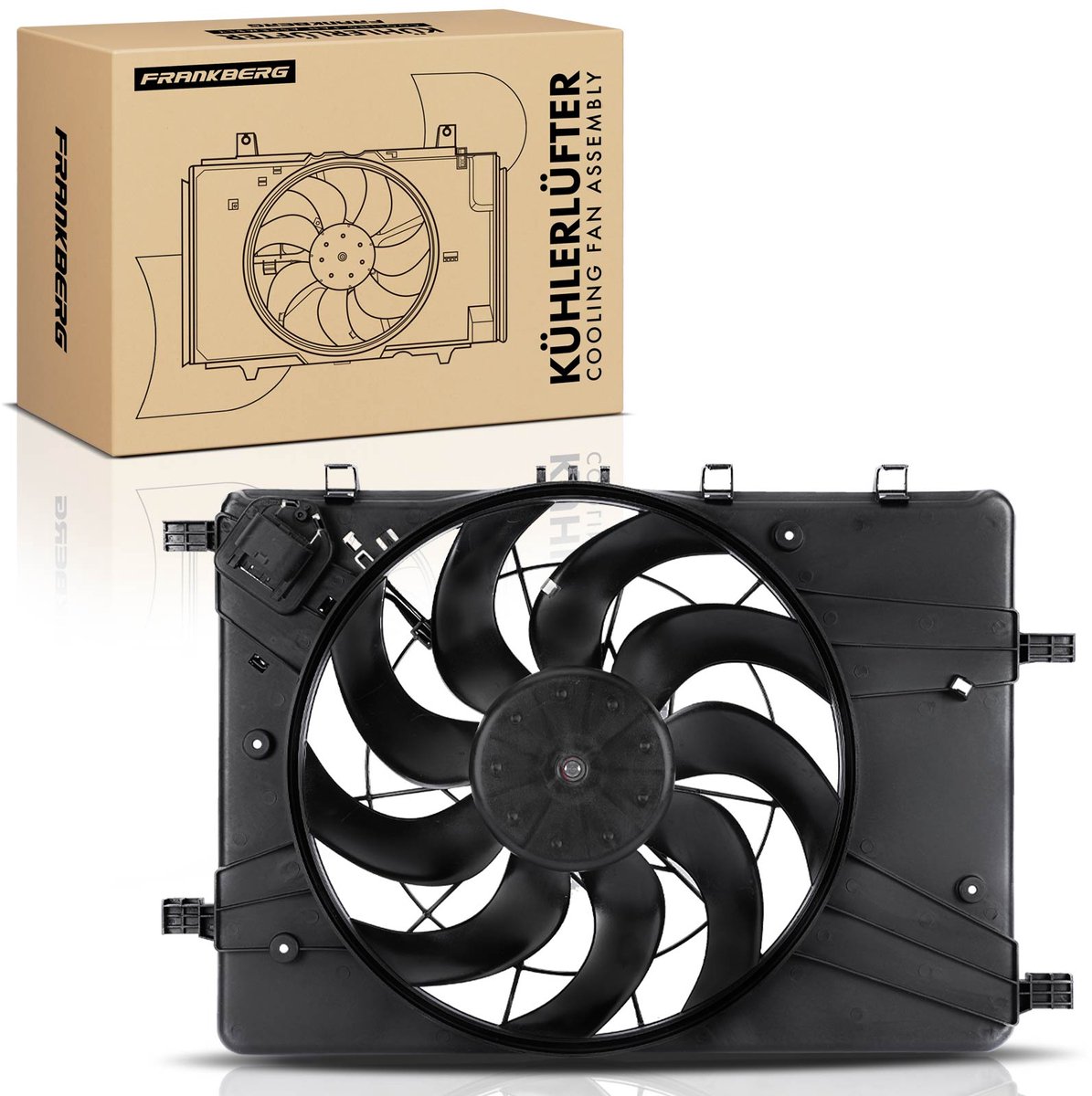 Frankberg 1x Motorradiator enkele ventilator