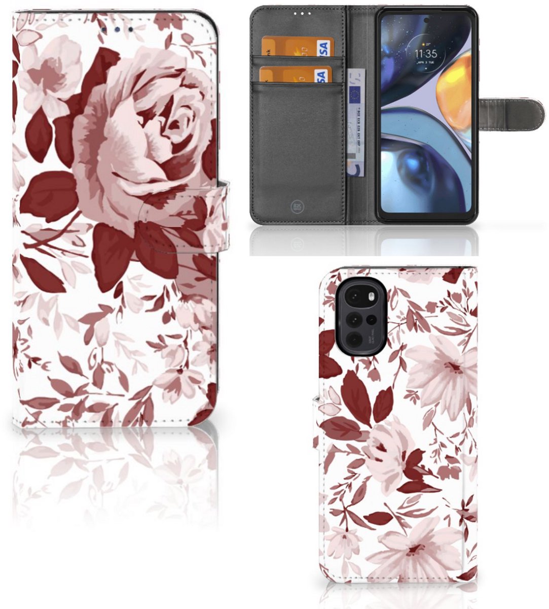 Hoesje Motorola Moto G22 Watercolor Flowers
