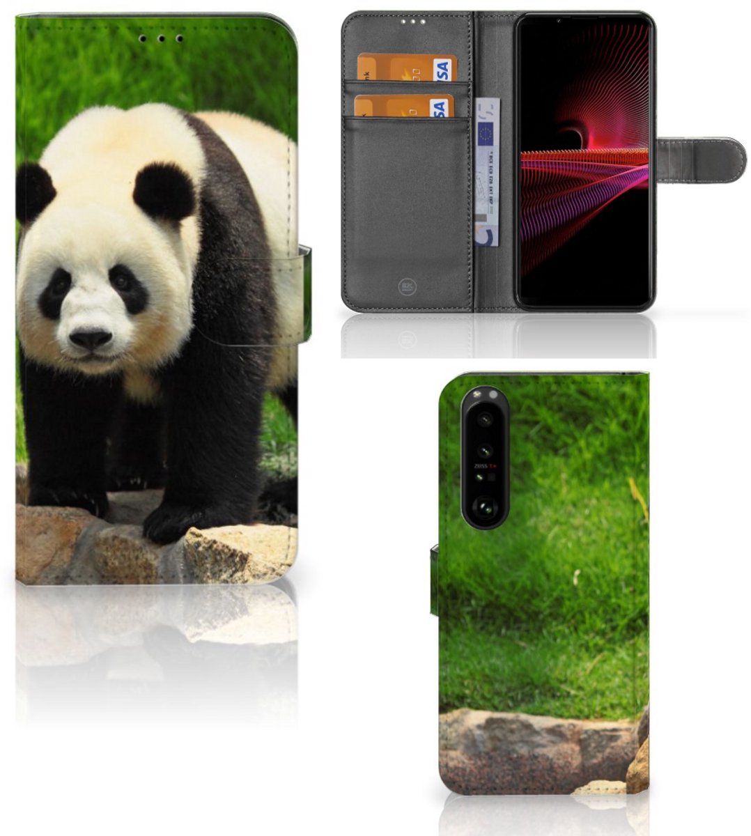 Sony Xperia 1 III Telefoonhoesje met Pasjes Panda