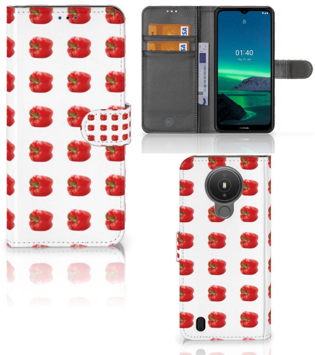 Nokia 1.4 Book Cover Paprika Red