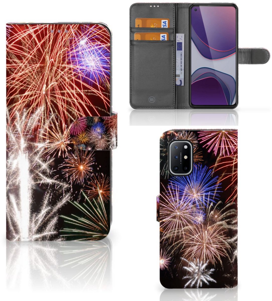 OnePlus 8T Wallet Case met Pasjes Vuurwerk