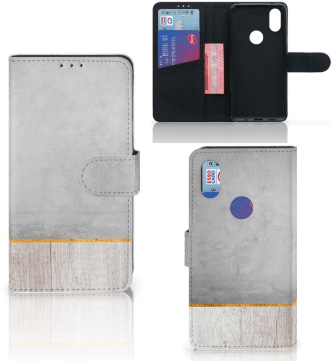 Xiaomi Mi Mix 2s Book Style Case Wood Concrete
