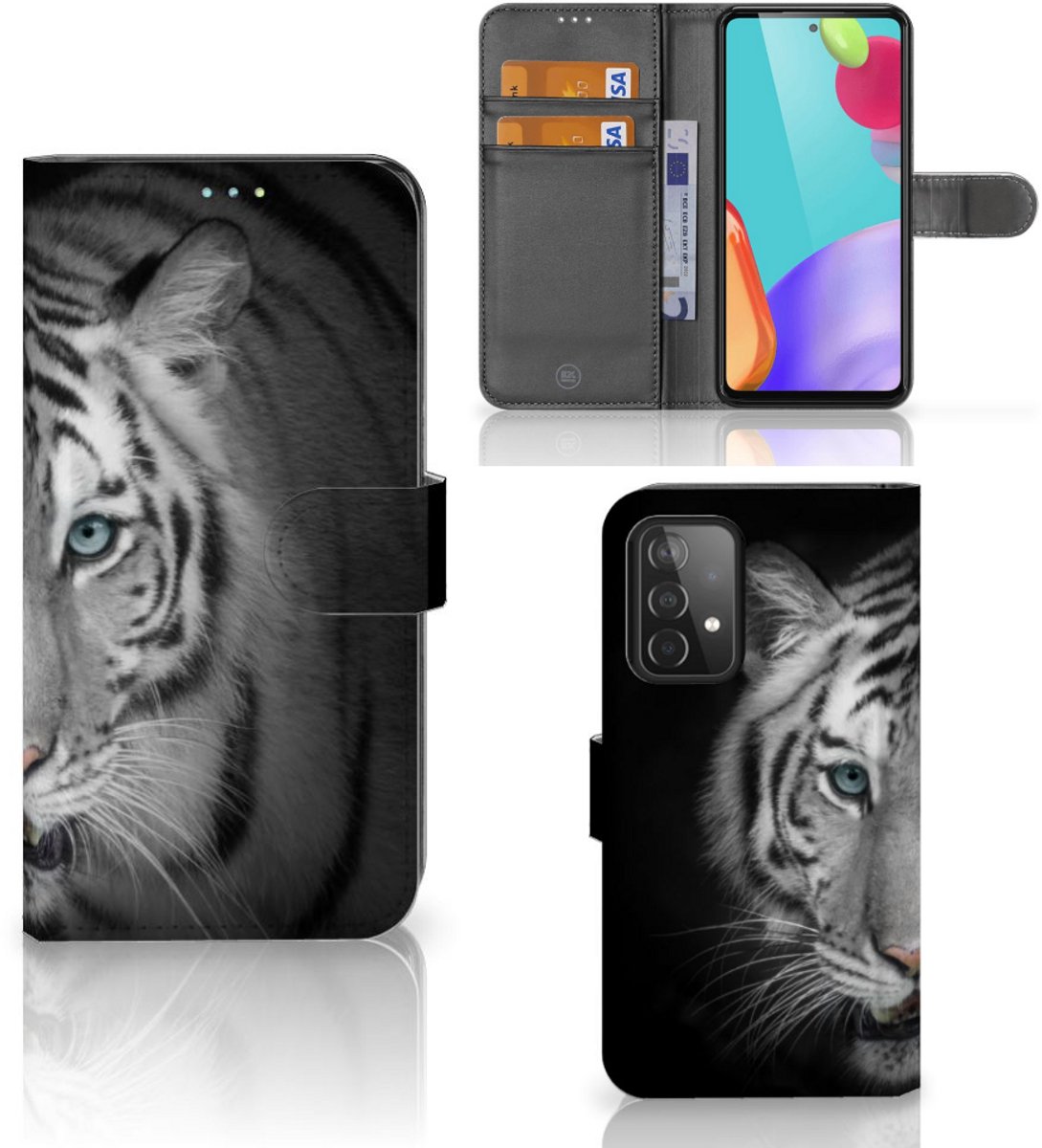 Samsung Galaxy A52 Telefoonhoesje met Pasjes Tijger