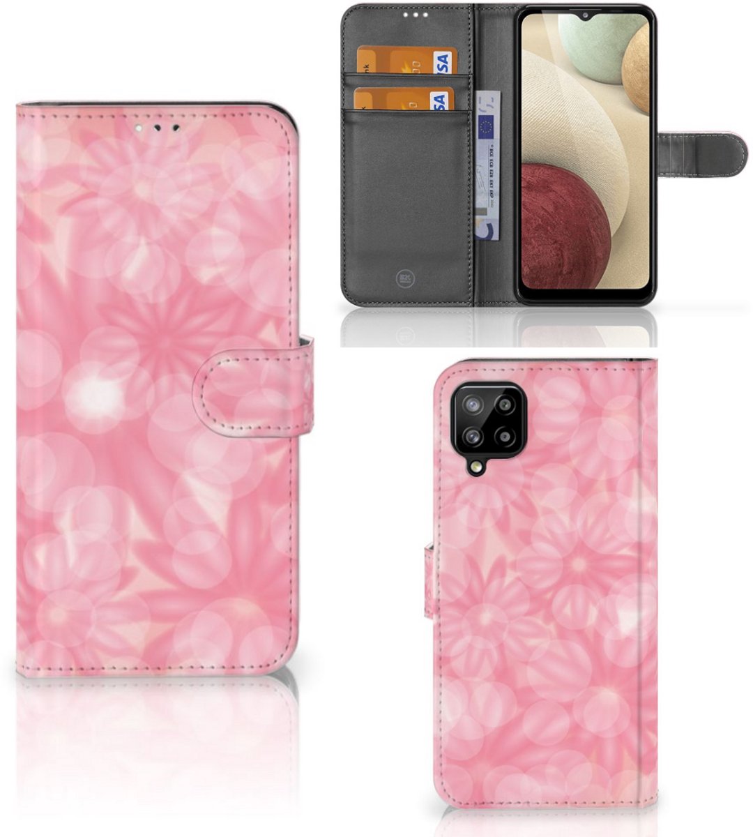 Boekhoesje voor Samsung Galaxy A12 Hoesje Spring Flowers