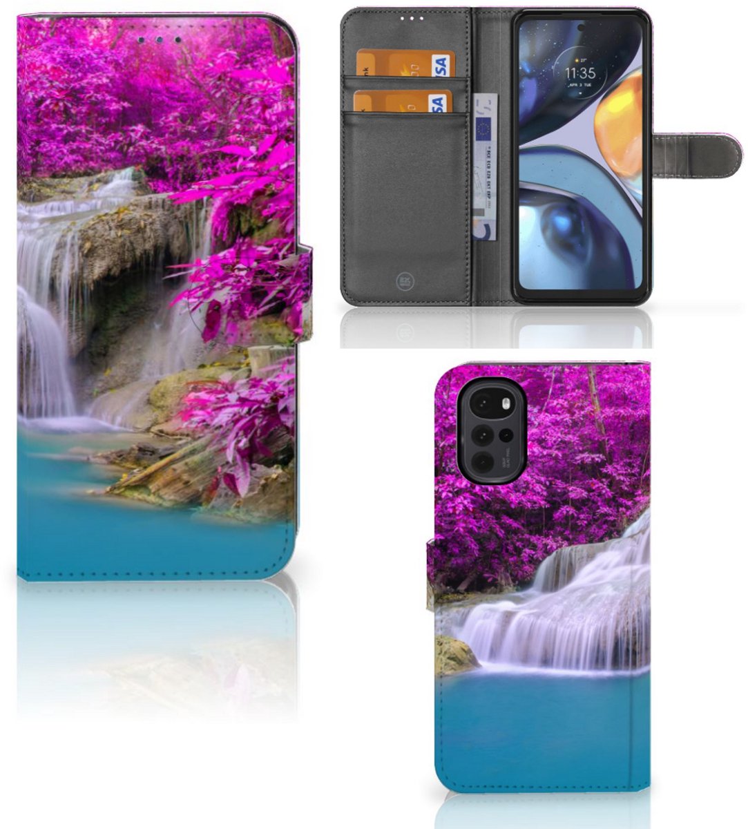 Motorola Moto G22 Flip Cover Waterval
