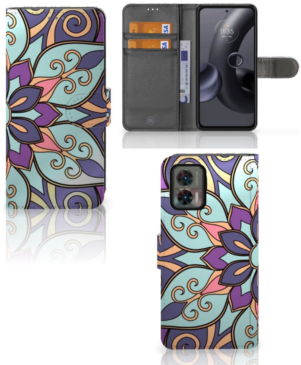 Motorola Edge 30 Neo Hoesje Purple Flower