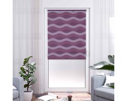 Khome K-Home Klemmfix dubbel rolgordijn golf zonder boren bordeaux 90 cm x 150 cm (B x L), polyester, 90 x 150 cm