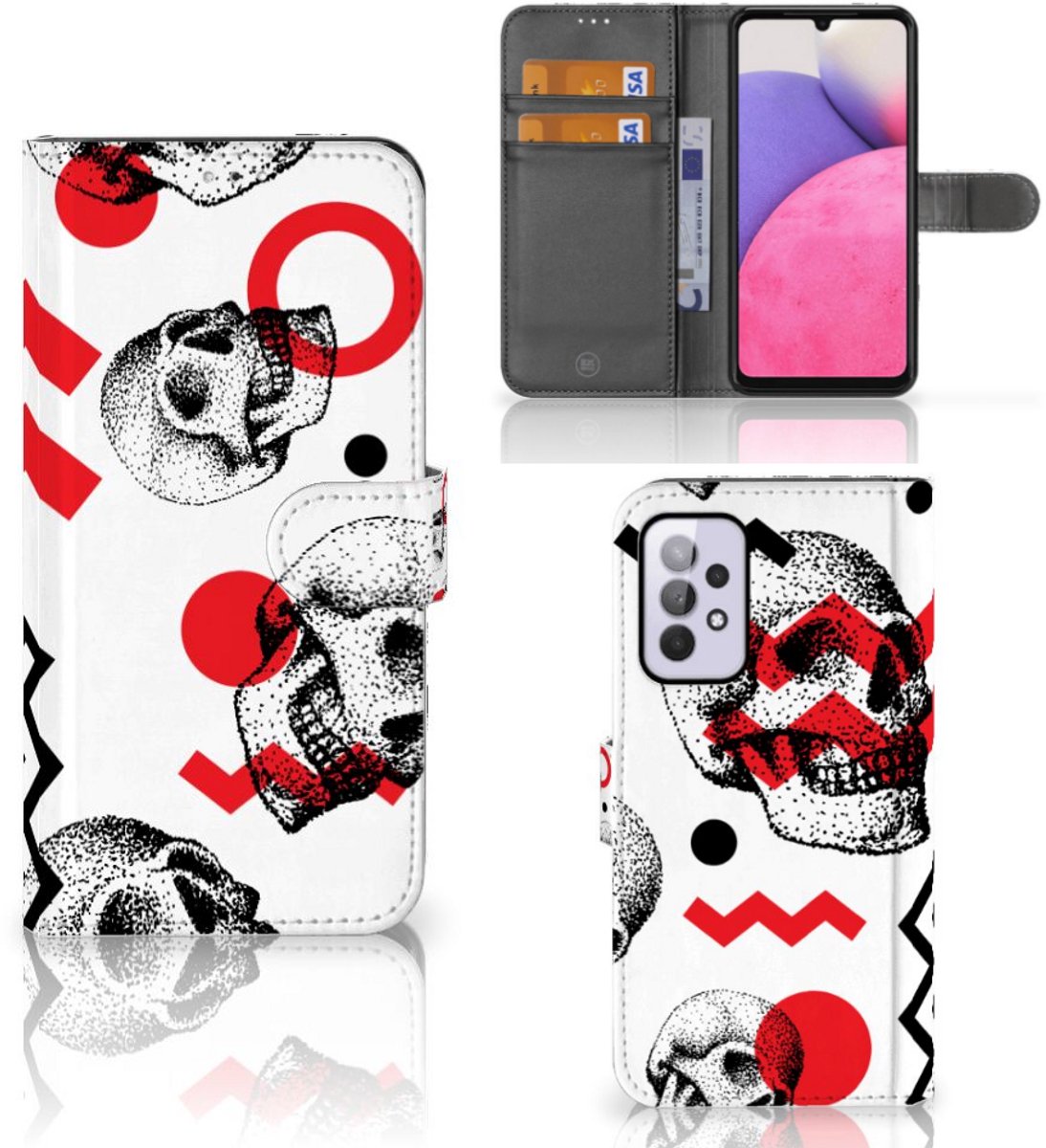 Telefoonhoesje met Naam Samsung Galaxy A33 5G Skull Red