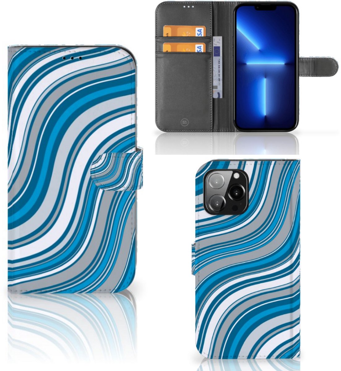 iPhone 13 Pro Max Telefoon Hoesje Waves Blue