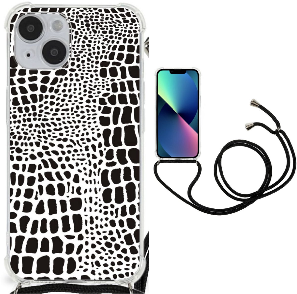 Back Cover voor iPhone 14 Plus Case Anti-shock Slangenprint
