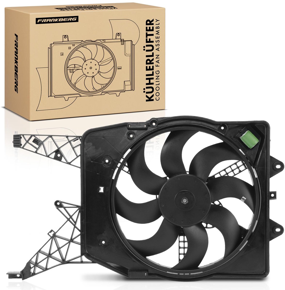 Frankberg 1x Motorradiateur Enkele ventilator