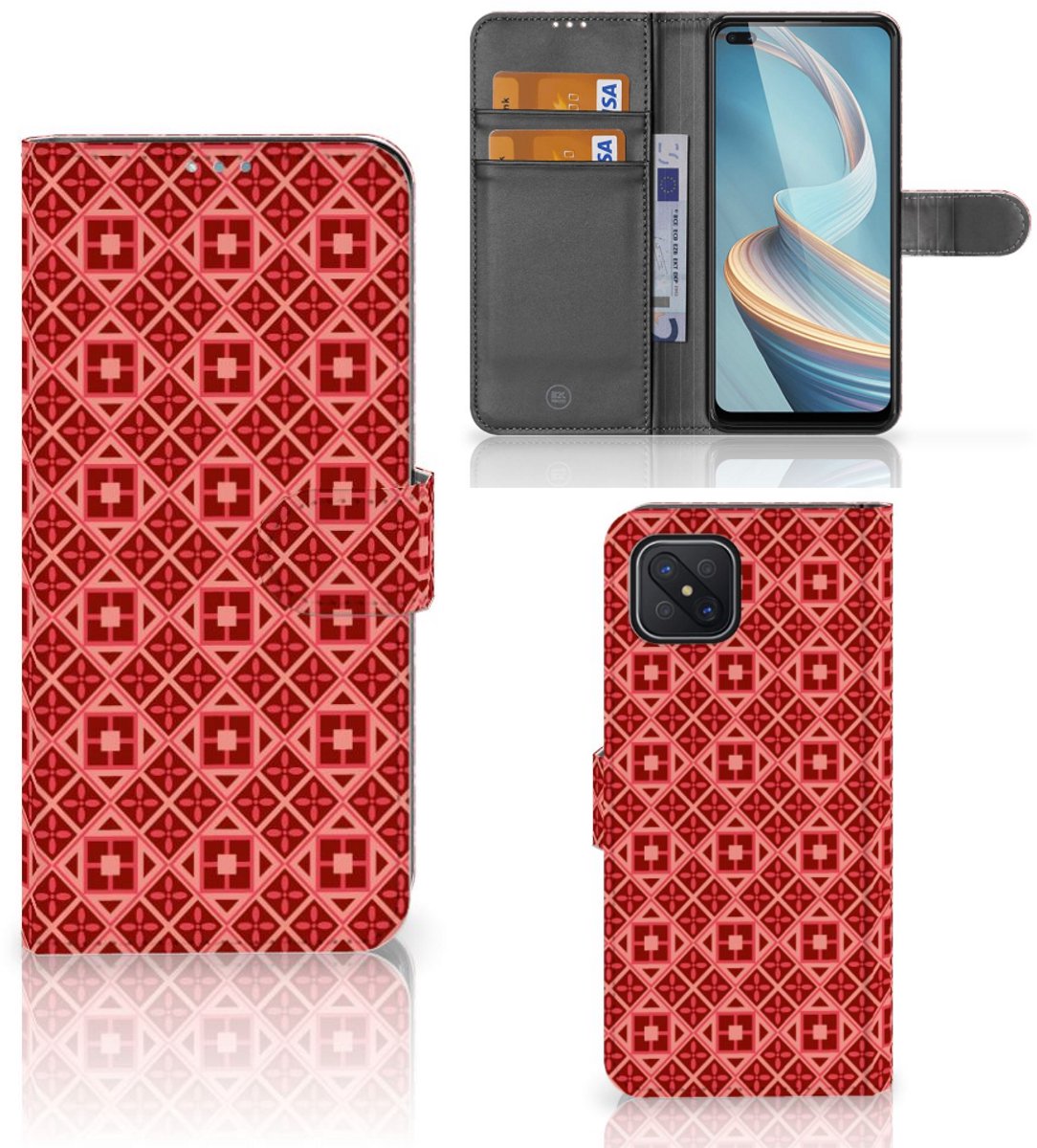 OPPO Reno4 Z Telefoon Hoesje Batik Rood