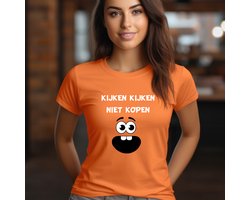 Oranje Dames T-shirt-Koningsdag T-shirt maat XL- kijken kijken niet kopen- kleedjesmarkt- rommelmark