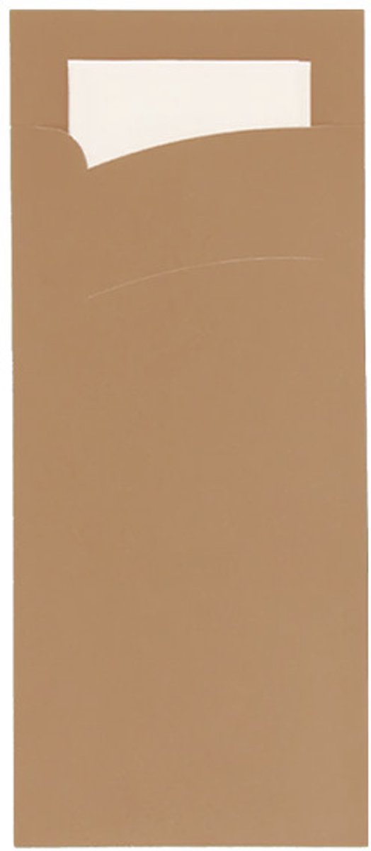 Pochette bestekzakje Crème met servet 85x190mm - 1.000 st/ds.