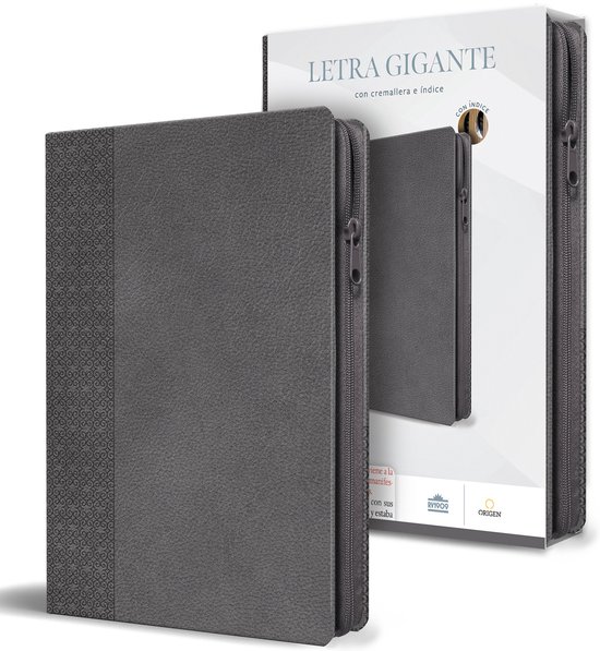 Biblia Reina Valera Letra Gigante, Sï¿½mil Piel Gris Con Cremallera E ï¿½ndice / Spanish Bible Reina Valera Giant Print, Gray Leathersoft with Zipper and