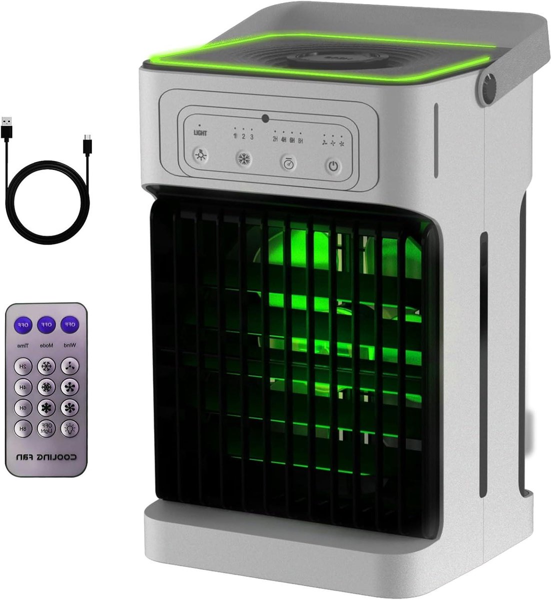 Mobiele Airco - Mini Airco - Persoonlijke Koeling - Groot Waterreservoir - 1100 ml - Wit