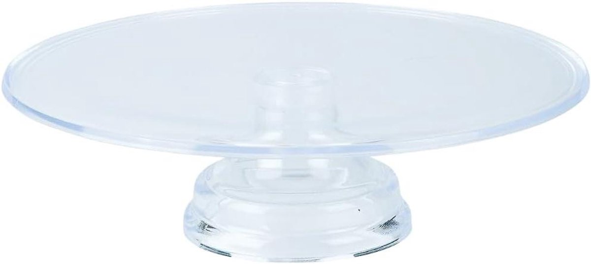 Taartstandaard - Cake plateau - Desserts presenteren - Voet met decoratie - 30 cm diameter - Wit