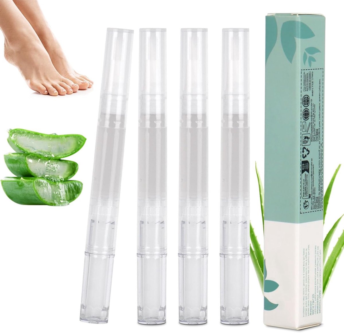 Set van 4 nagelverzorgingspennen voor gezonde nagels en teennagels, bevorder de groei en verzorging van nagels