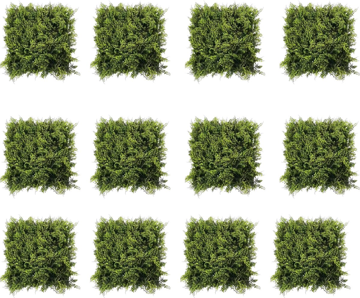 Happiq Kunstgras Wandpanelen - Voor Tuin, Balkon & Binnen - Privacy & Decoratief - Groen Buxus & Tropische Bladeren - Kunstplant - Groen-12pcs