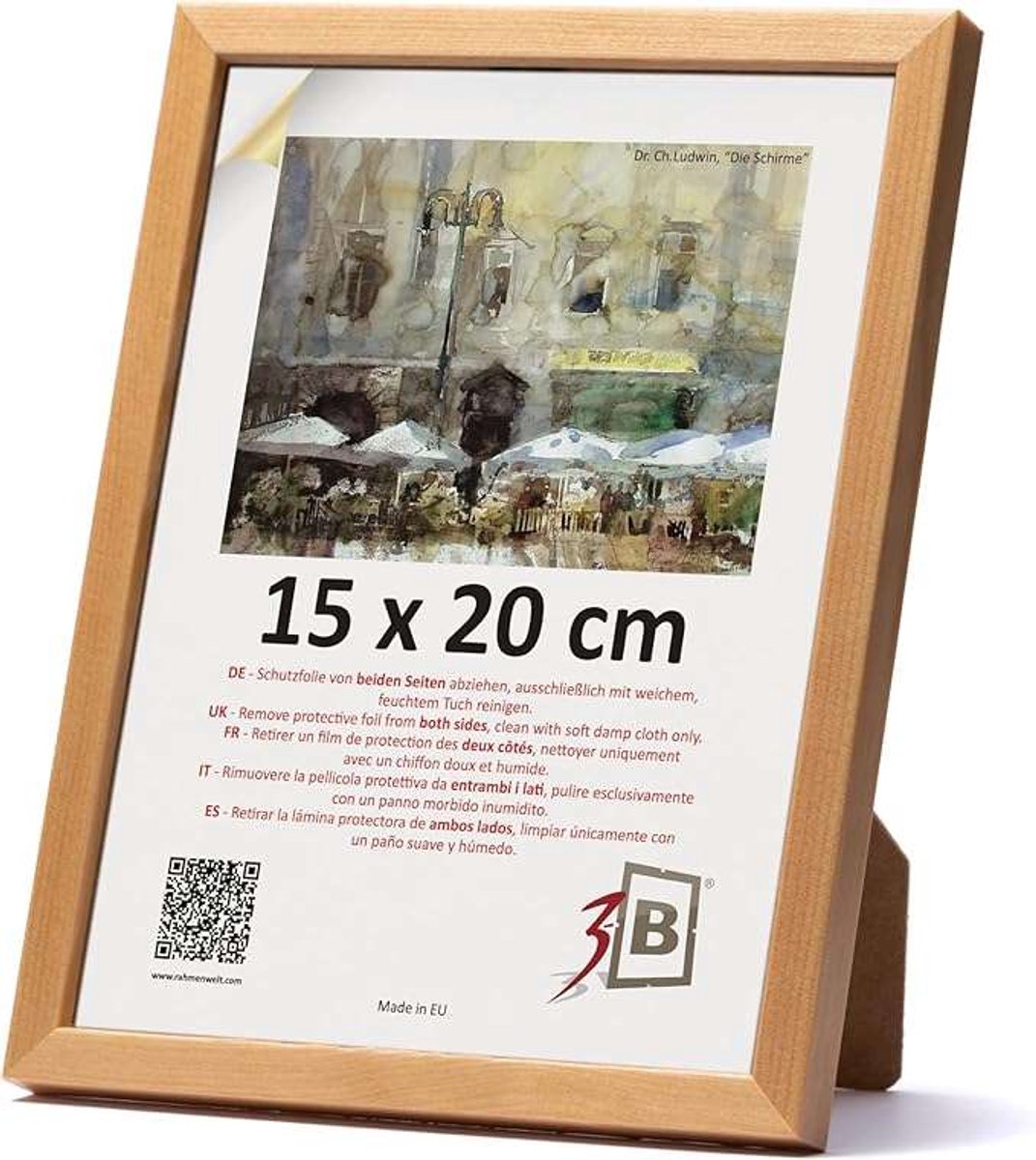 CE - Fotolijst - Hout - Acrylglas - 15x20cm - Beige