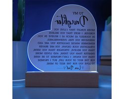 To My Daughter "Never Forget That I Love You" acryl hartplaque, uniek verjaardagscadeau voor dochter, oprecht cadeau voor haar, liefdesplaquette cadeau voor dochter van papa, doordachte aandenken voor