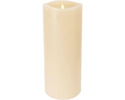 Luminara Realistische led-kaars met beweegbare vlam (6,25 inch x 15 inch), gesmolten rand, glad oppervlak, echte was, grote kolom, reukloos - ivoor