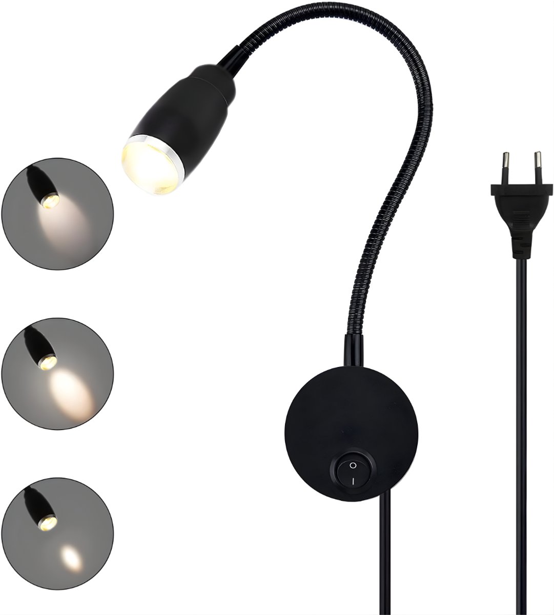 KAD® Bedlampjes Hoofdbord - Bedlamp - Bedlampjes Slaapkamer - Zwart - 42cm x 7cm x 2cm