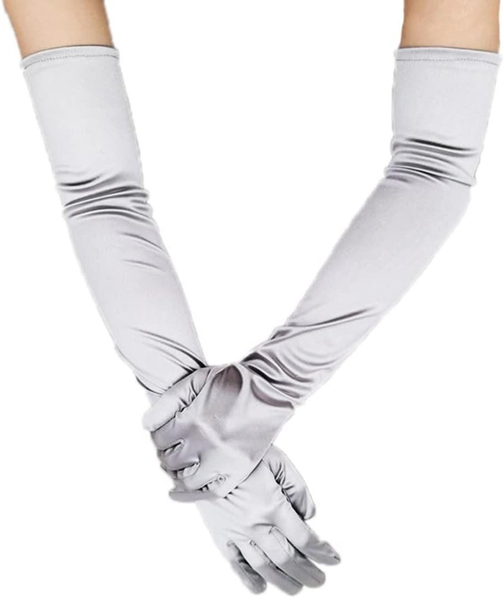 Elegante Lange Satijnen Vrouwenhandschoenen in 20s Stijl voor Avondfeesten, Bruiloften en Carnaval - Perfect voor Gothic en Opera Costumes