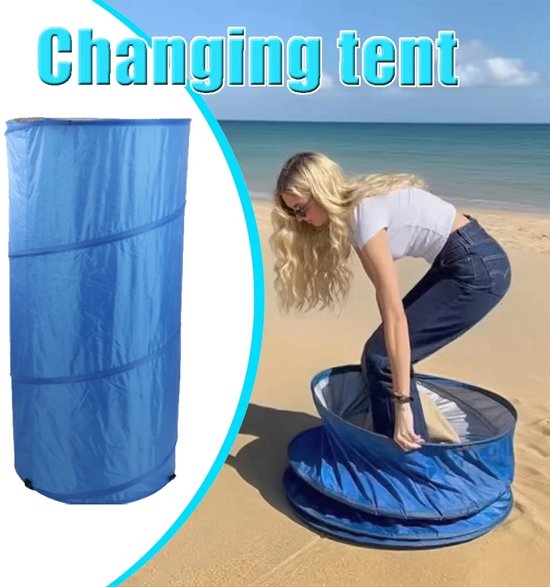 Draagbare Pop-Up Privacy Tent - Omkleedtent Outdoor, Snelle Verkleedcabine - Instant Changing Room, Opvouwbare Privacy Shelter voor Camping, Strand, Sport en Fotografie - Blauw van Merkloos — afbeelding 2