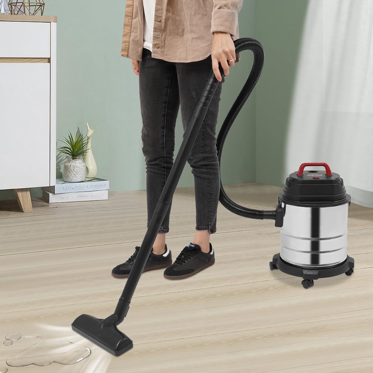 Nexvo® Karcher - Karcher Stofzuiger - Bouwstofzuiger - Festool Stofzuiger - Bouwstofzuiger Zonder Zak - Zilver - 45cm x 32cm x 35cm thumbnail 7