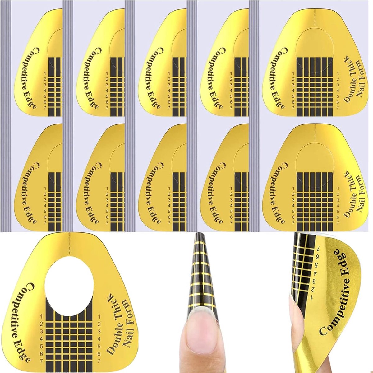 OLOEY Nagelvormpjes (200 stuks)-manicurepapierbakje-voor acrylnagels-UV-gel en andere nagelverlengingen