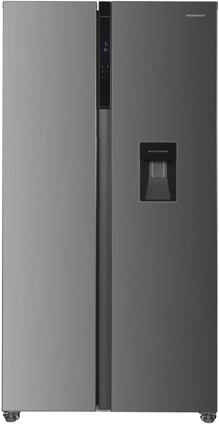 Heinner HSBS-HM439NFINVXWDD American Side-by-Side Koelkast met Waterdispenser 439 L – Smart-functie – ECO-functie – Deur-alarm – RVS – 5 Jaar Garantie