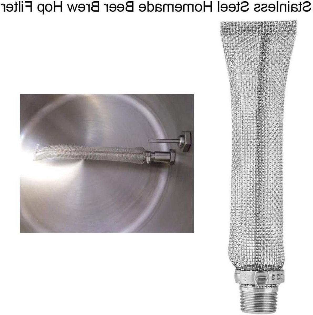 304 Roestvrijstalen Mesh Filter voor Bierbrouwen - 12"/6" Hopfilter en Zeef voor Mashing en Wort Scheiding