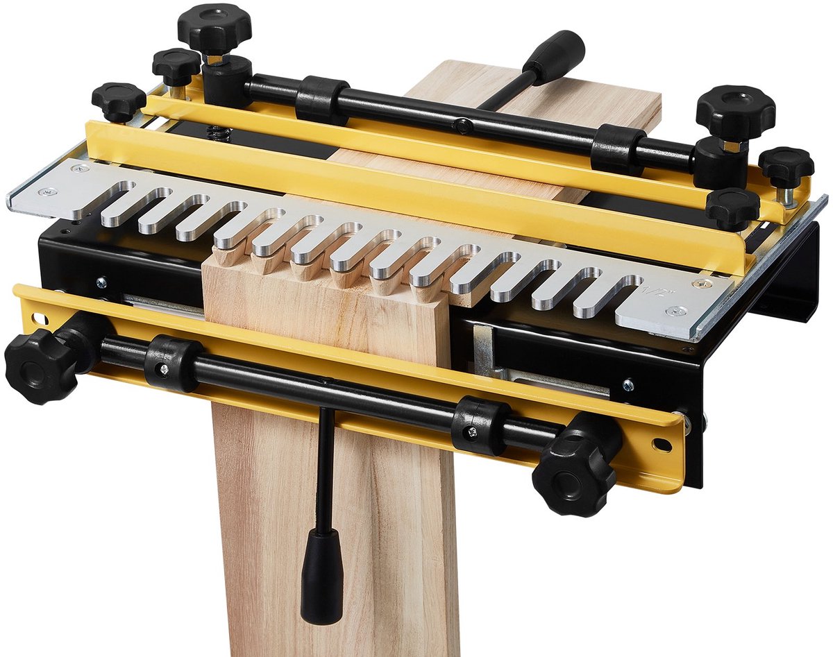 Zwaluwstaartmal - Freesmal - Breedte 31 cm - Incl. 12,7 mm frees - Precieze uitlijning - Verstelbare aanslag - Zwaluwstaart en pen-en-gat - Meubel- en kastenbouw