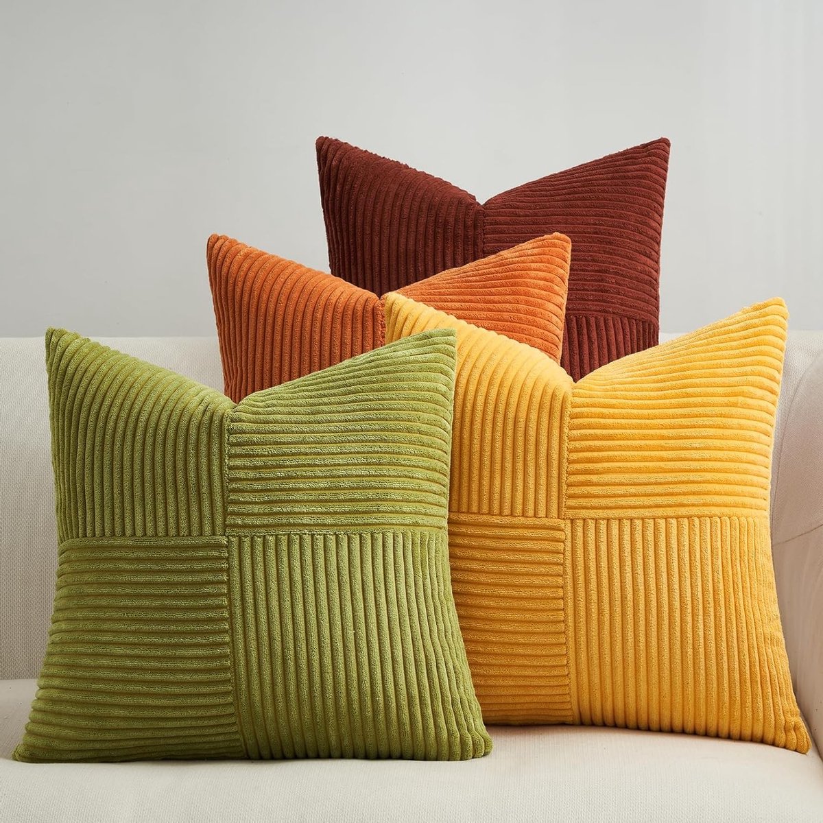 Kleurverloop Gele en Oranje Windmolenvorm Kussenhoezen 40x40cm - 4 Stuks voor Sofa en Slaapkamer Decoratie