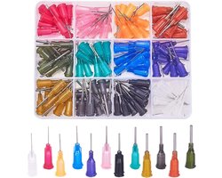 144 Stuks 1.2cm 12 Verschillende Dikte Blunt Tip Spuiten met Luer Lock voor E-Liquid, Inkt en Vullen