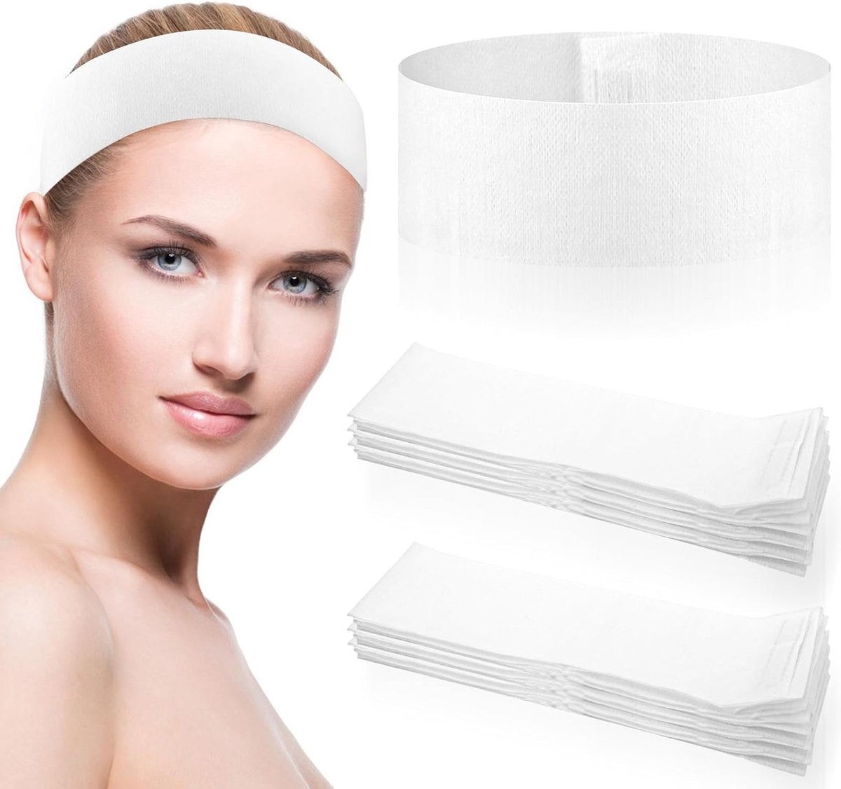 30 Stuks Wegwerp Spa Gezichtshoofdbanden - Zachte Elastische Hoofdbanden voor Huidverzorging, Cosmetica en Make-up Gebruik