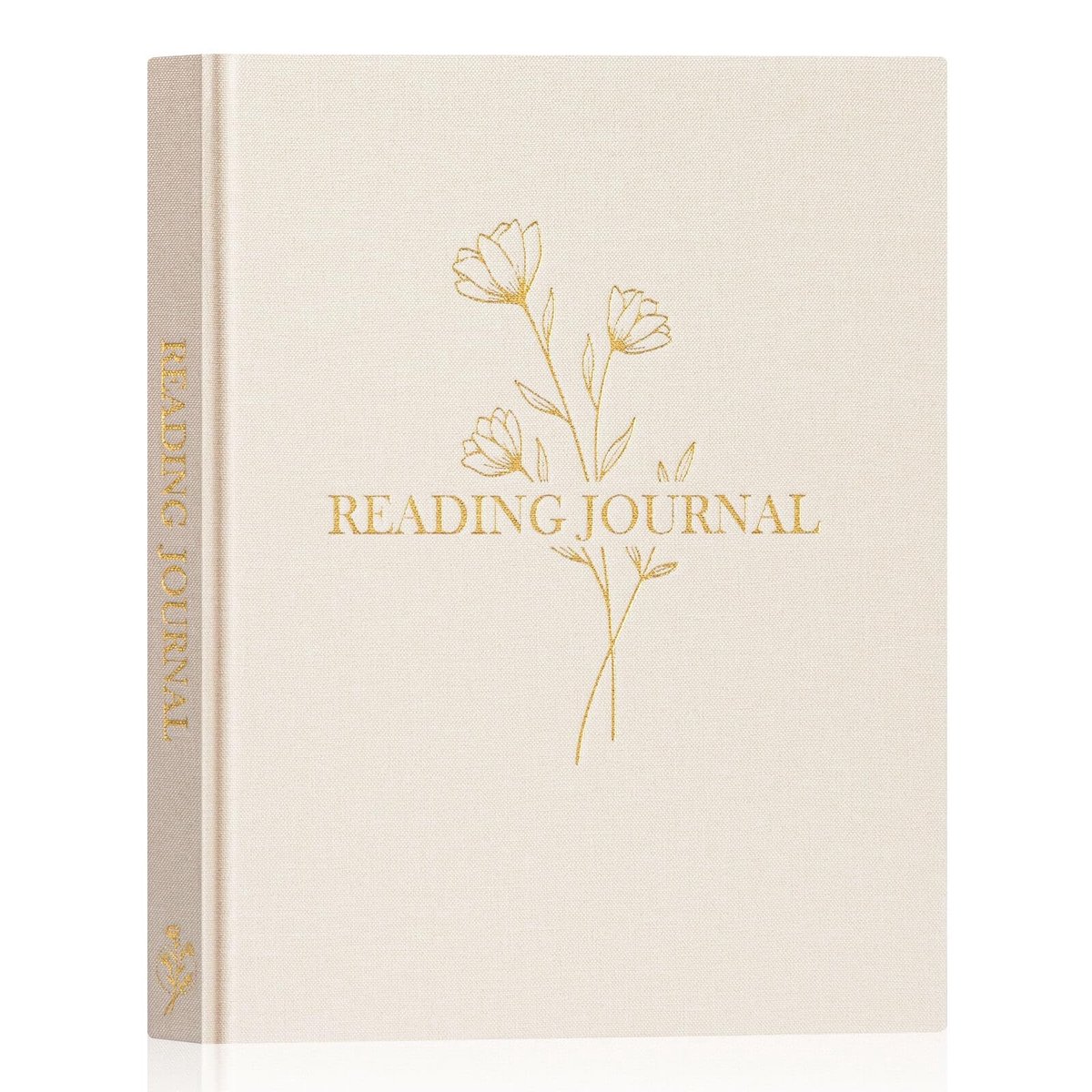 ONF3 - Lezen - Lezen Journal - Hard Linen Cover - Beige - Boek Tracker - Perfect voor boekliefhebbers - 158 pagina's