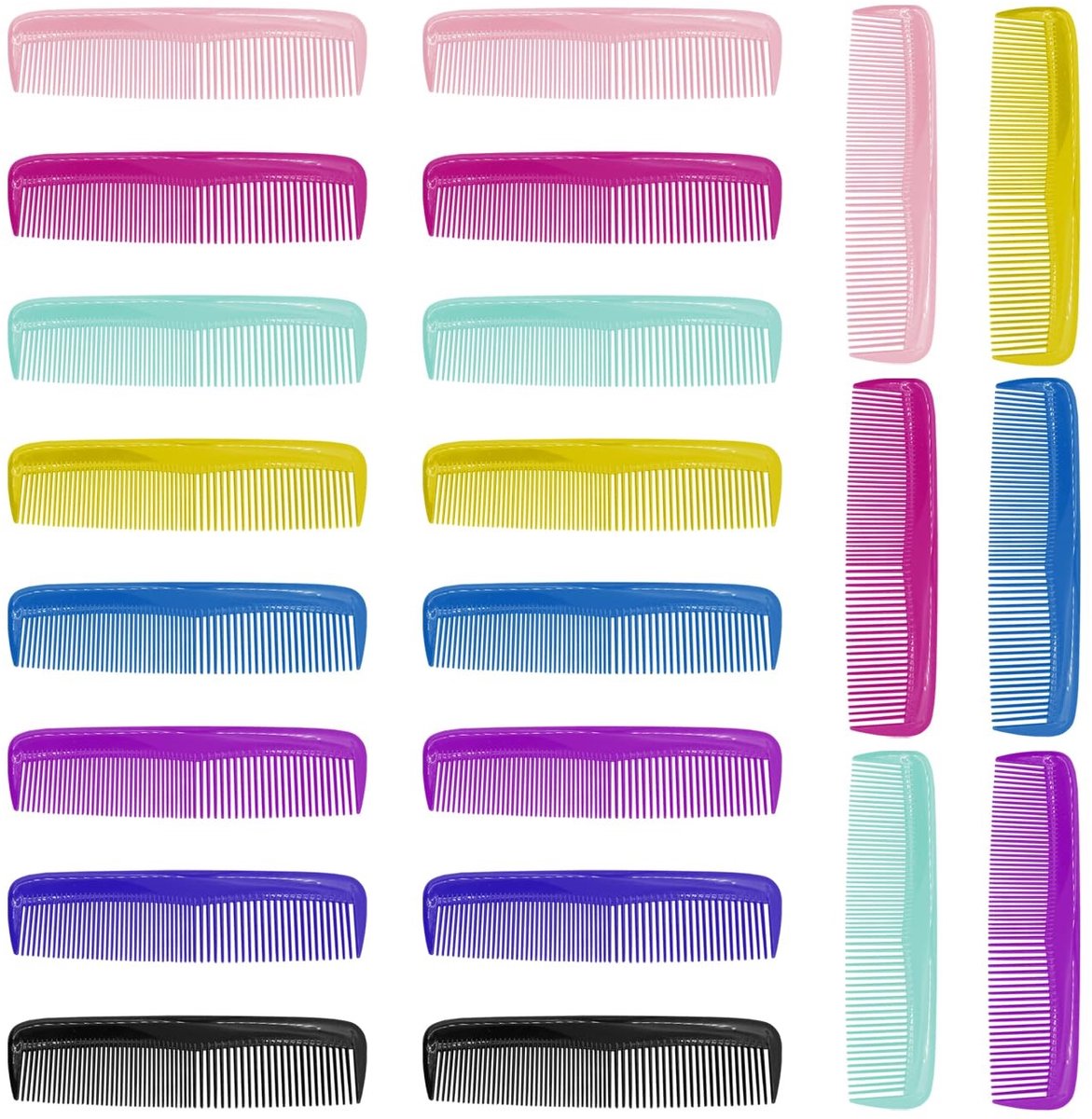 Allecto - Mini Plastic Fights - Haar Styling Tools - Lichtgewicht en Duurzaam - 24 Stuks - Portable Combs - Geschikt voor Alle Haartypes - Random K..