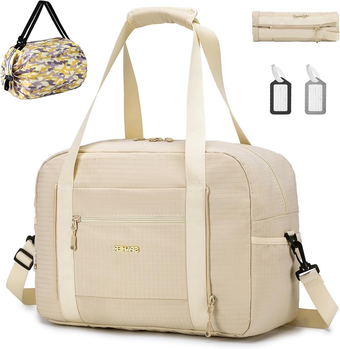 Reis Tassen - Weekendtas Handbagage - Vliegen en Reizen - Opvouwbaar en Waterdicht - 40x30x15cm - Zwart