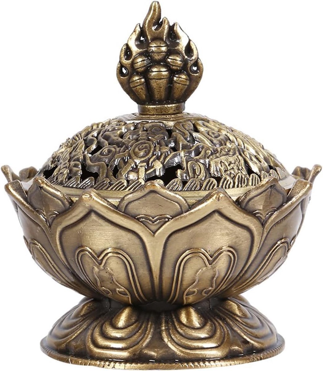 Mini Vintage Rookgeur Branders voor Aromatherapie, Lotus Cone en Stokjeshouder voor Thuis en Kantoor Decoratie