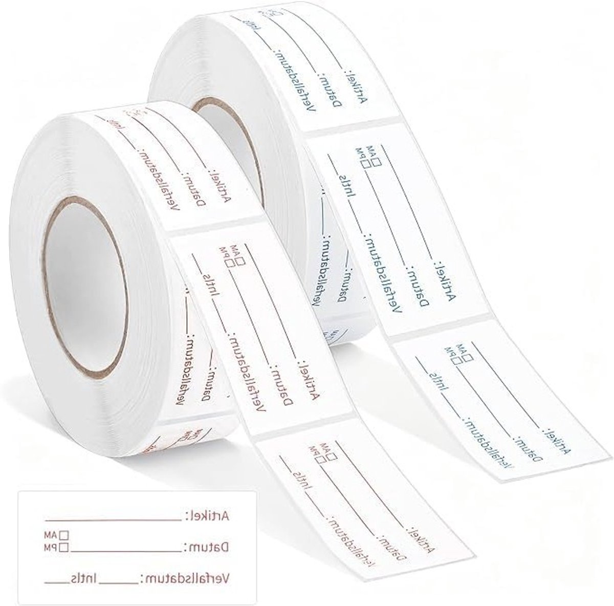 1000 Stuks Verwijderbare Voedsel Datum Labels - 25x50mm Zelfklevende Labels voor Vriesproducten, Keukens en Restaurants
