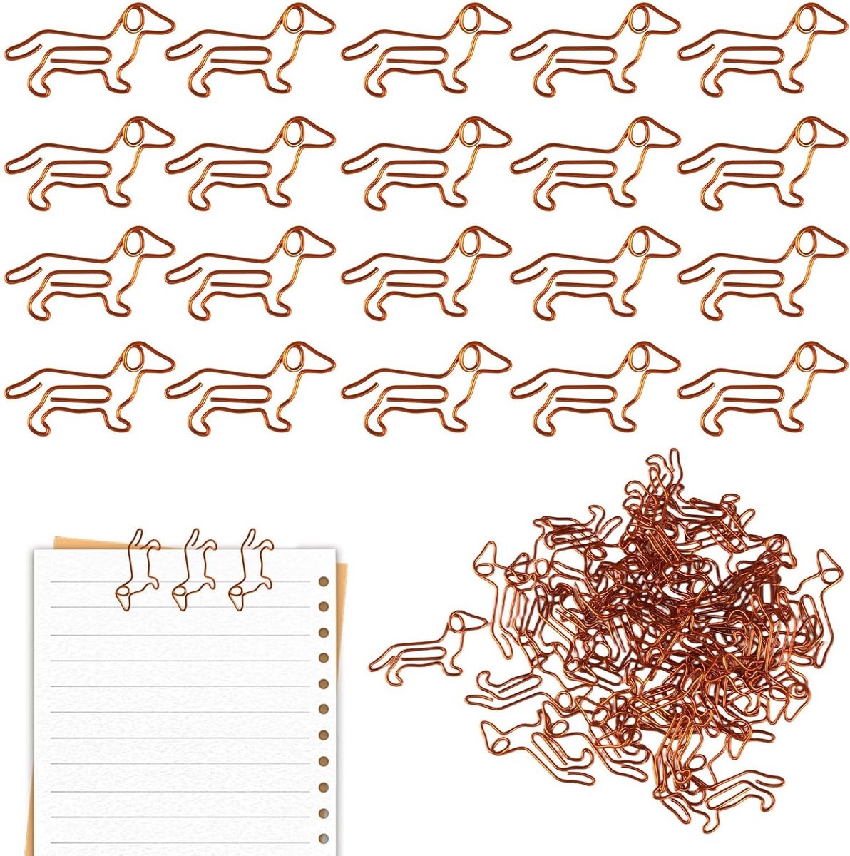 Dierenvormige metalen paperclips, 50 stuks, creatieve kantooraccessoires voor notitieboek, bladwijzer en planner, leuk cadeau voor dierenliefhebbers