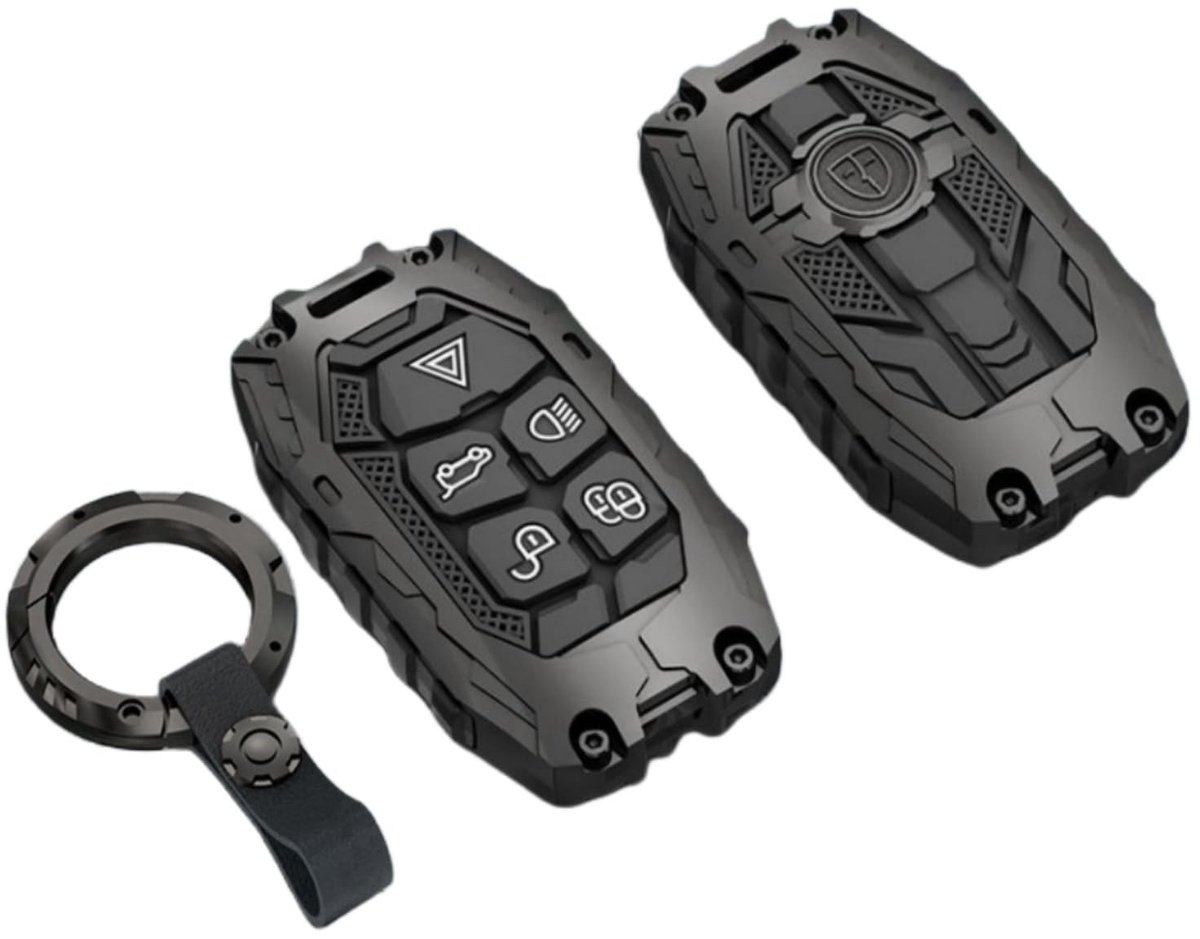 Allecto - Sleutelhoes - Bescherming - Elegante uitstraling - Zwart - Schokbestendig - Geschikt voor Land Rover en Jaguar - Inclusief 1 hoes