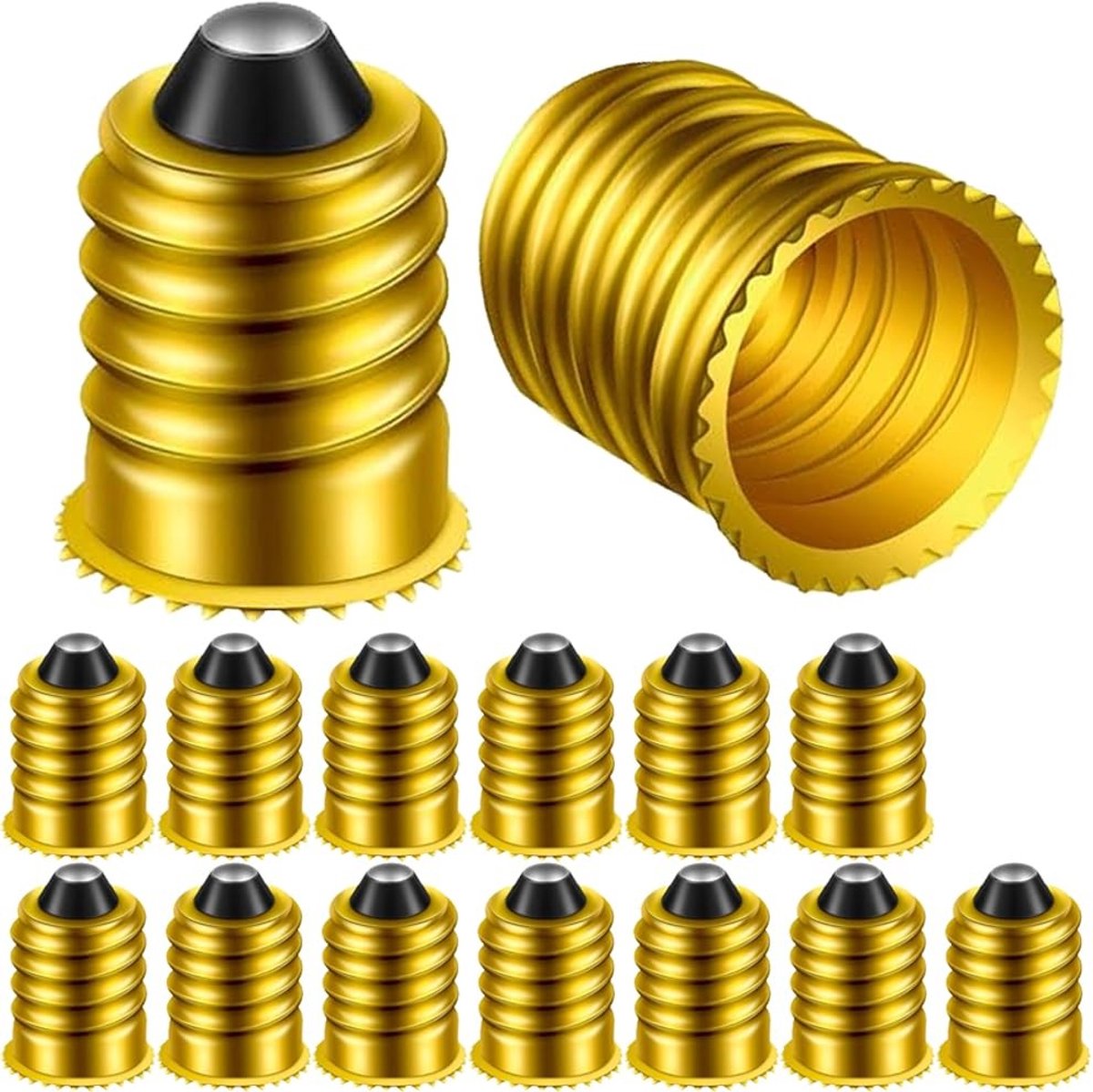 aladdien - E14 naar E12 Adapter - Lichtadapter voor Europese Fittingen - Goudkleurig - 15 Stuks - Adapter voor Amerikaanse Fittingen - Geschikt voor..