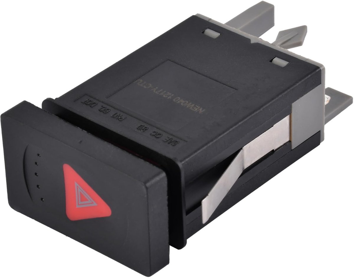 SPHProducts - Waarschuwingsknipperlicht Schakelaar - Schakelaar met Relais - Zwart - Hazard Warning Switch - Geschikt voor 1996-2005 Passat B5 GP - 1
